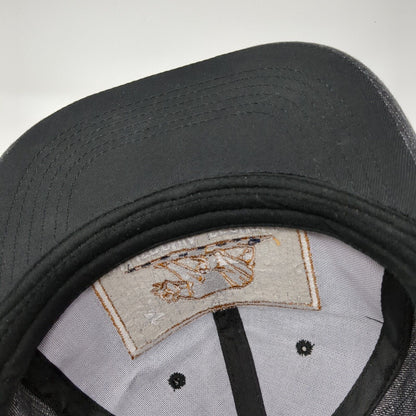 California Republic Bear Snapback Hat Gray One Size Embroidered Denim