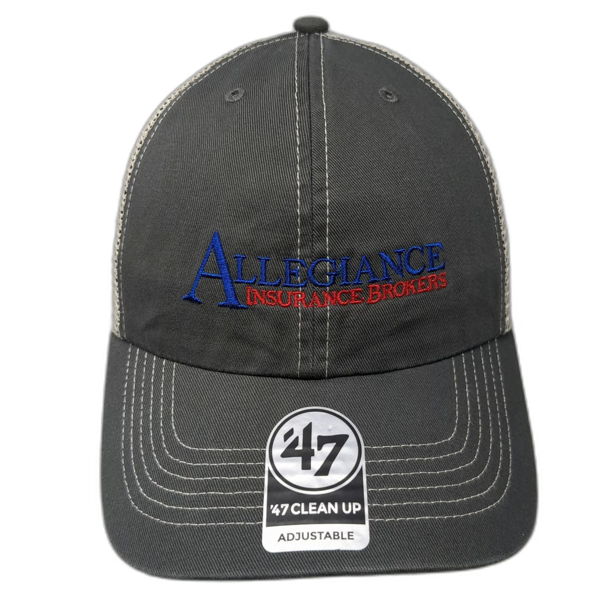 '47 Trucker Hat Gray One Size Allegiance Insurance Brokers Snapback Mesh Back