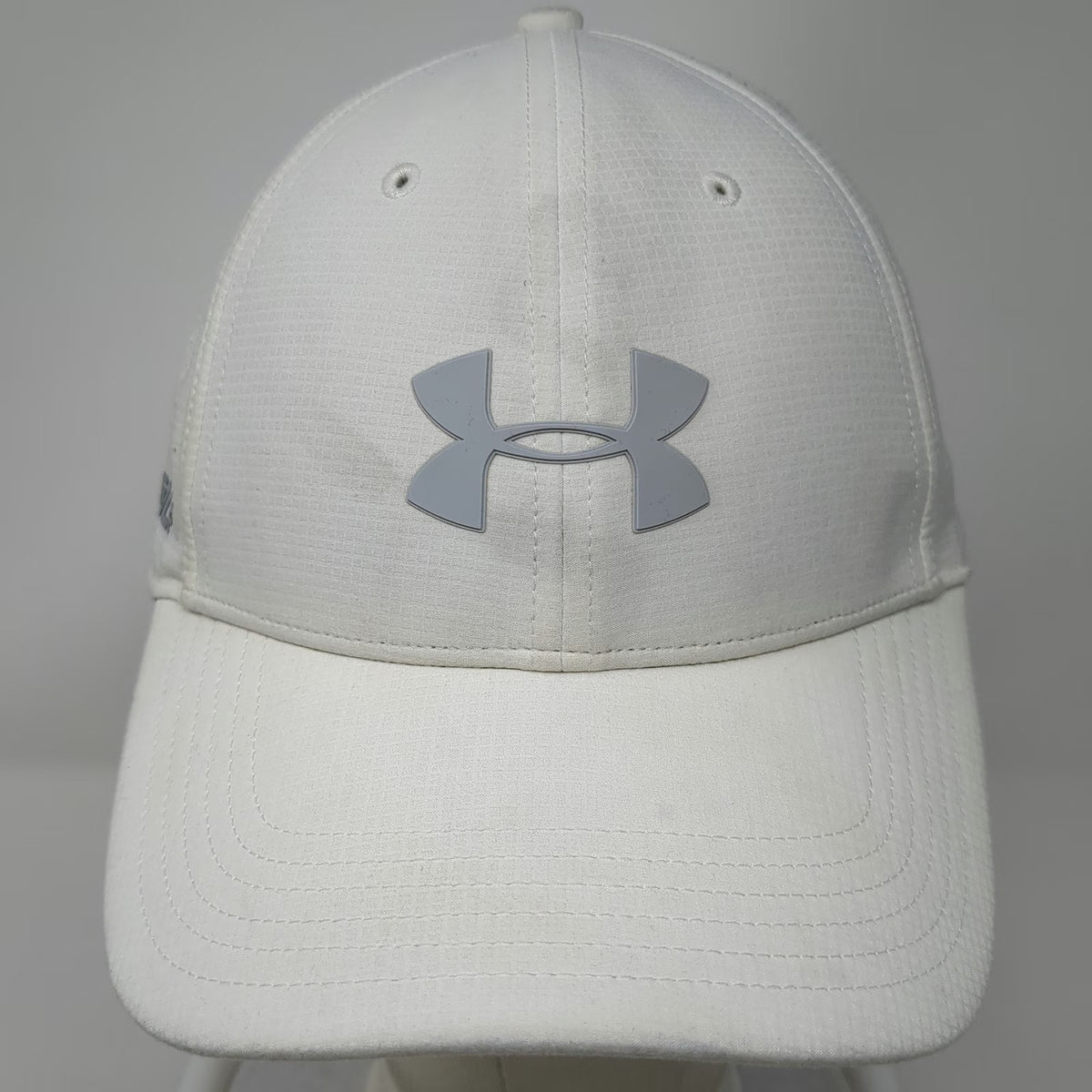 Under Armour Baseball Cap White One Size Strapback UA Golf Hat Breathable Logo