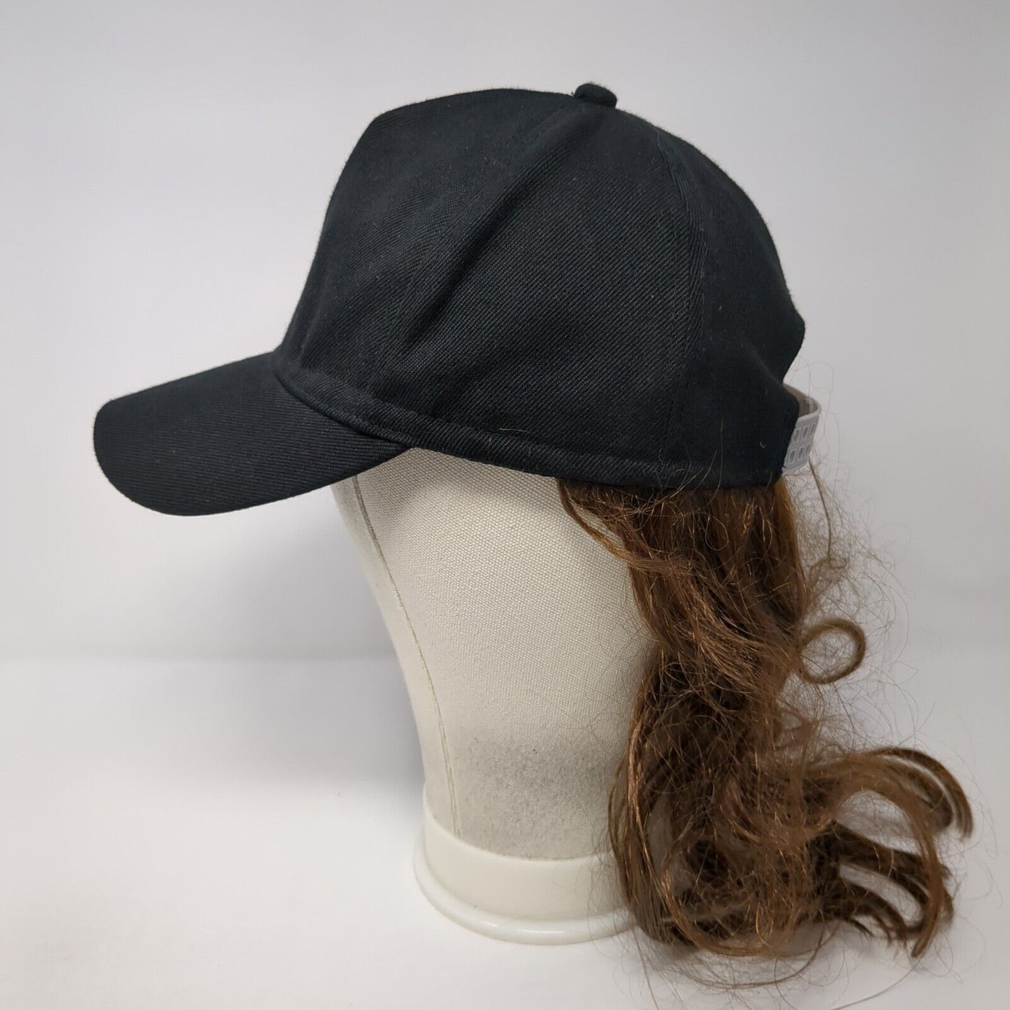 Unbranded Snapback Curly Wig Hat Black One Size Adjustable Lightweight Blank