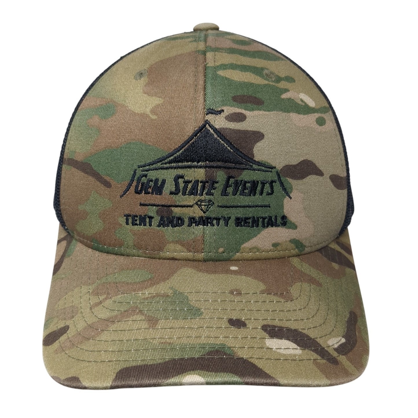 Gem State Events Trucker Hat Multicolor One Size Adjustable Mesh Back Camouflage