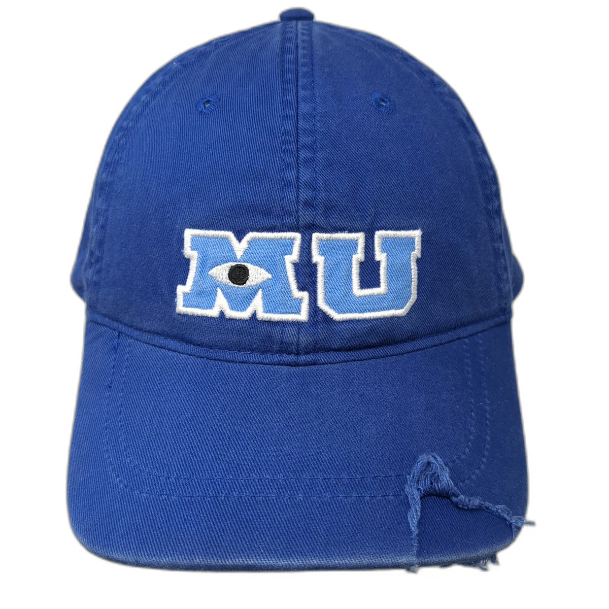 Disney Baseball Cap Blue One Size Monsters University Embroidered MU Logo Hat