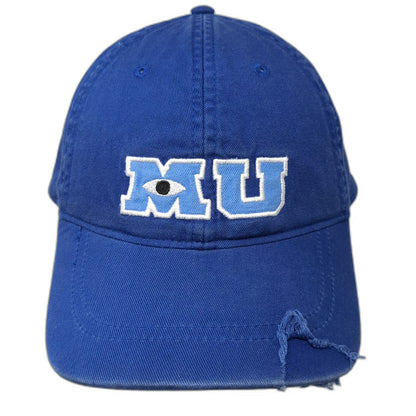 Disney Baseball Cap Blue One Size Monsters University Embroidered MU Logo Hat