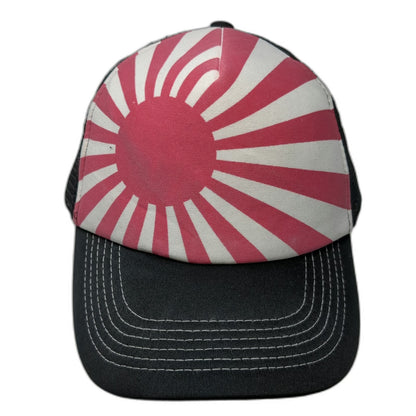 Hollywood Mirror Trucker Hat Black Red White One Size Rising Sun Mesh Back Hat