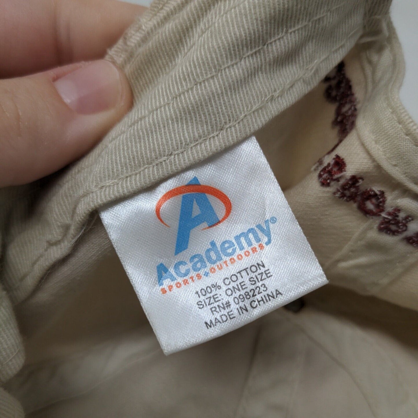 Academy Sports & Outdoors Strapback Hat Tan One Size Adjustable Embroidered