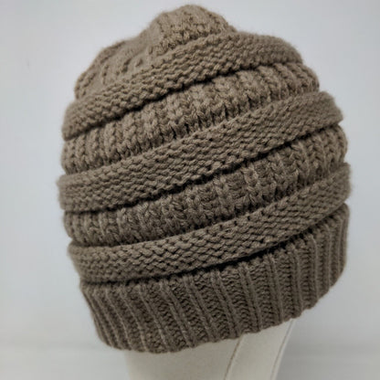 C.C. Exclusives Women's Cable Knit Beanie Hat Tan 100% Acrylic