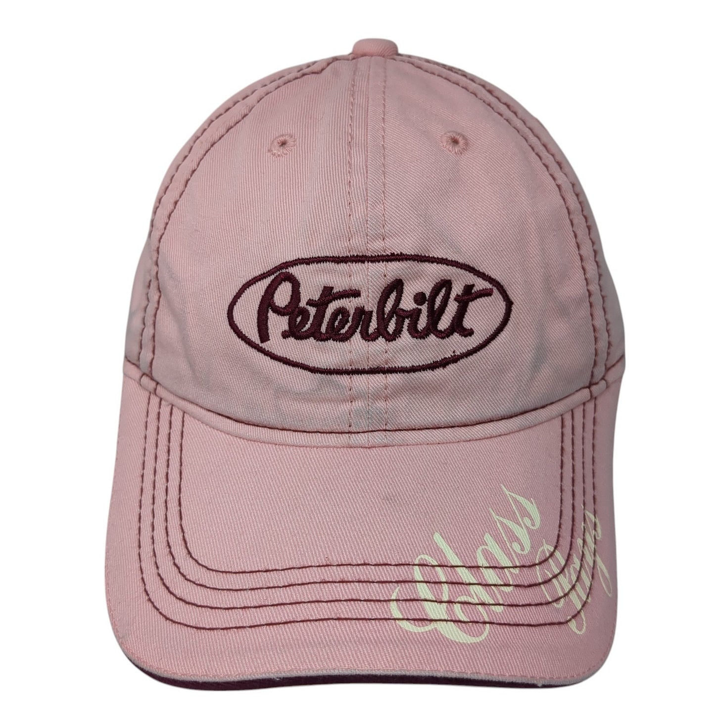Peterbilt Class Pays Strapback Hat Pink One Size Adjustable Embroidered
