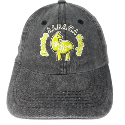 Gray Decatur Alpaca Cottage Embroidered Llama Baseball Cap OSFM Strapback Hat