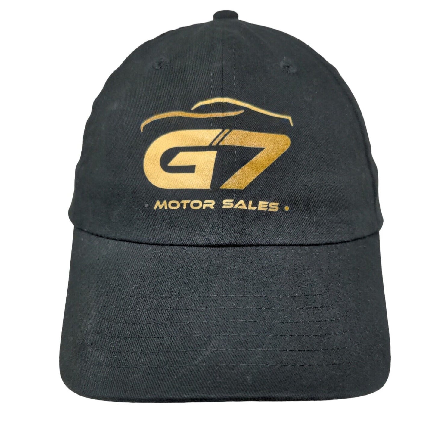 G7 Motor Sales Strapback Hat Black One Size Adjustable Solid 6 Panel