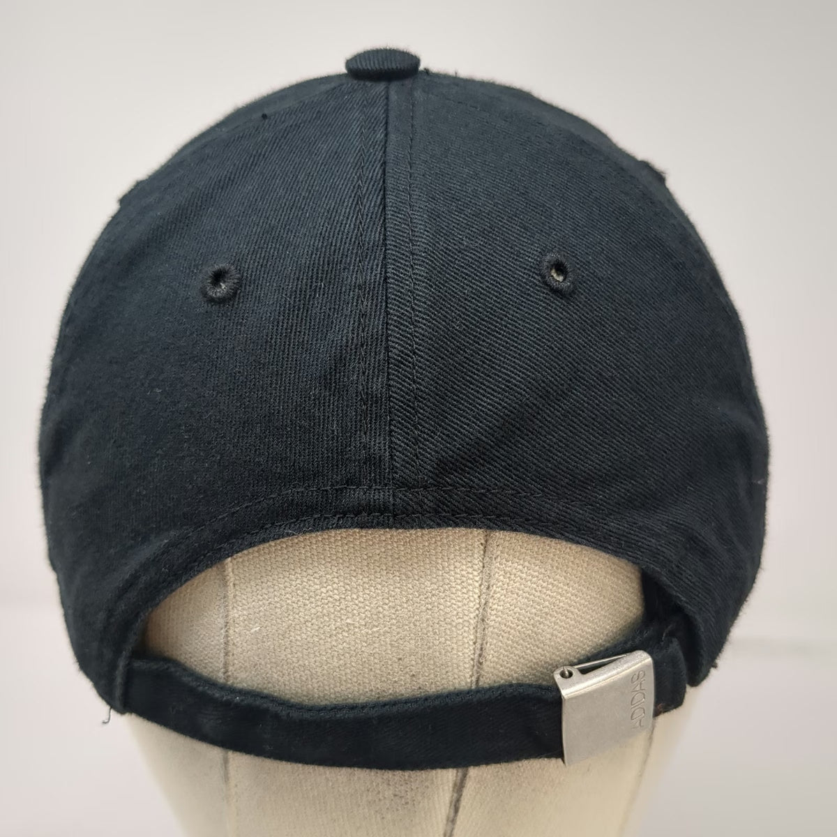 Adidas Baseball Cap Black OSFM Cotton Tonal Logo Climalite Slideback Strap Hat