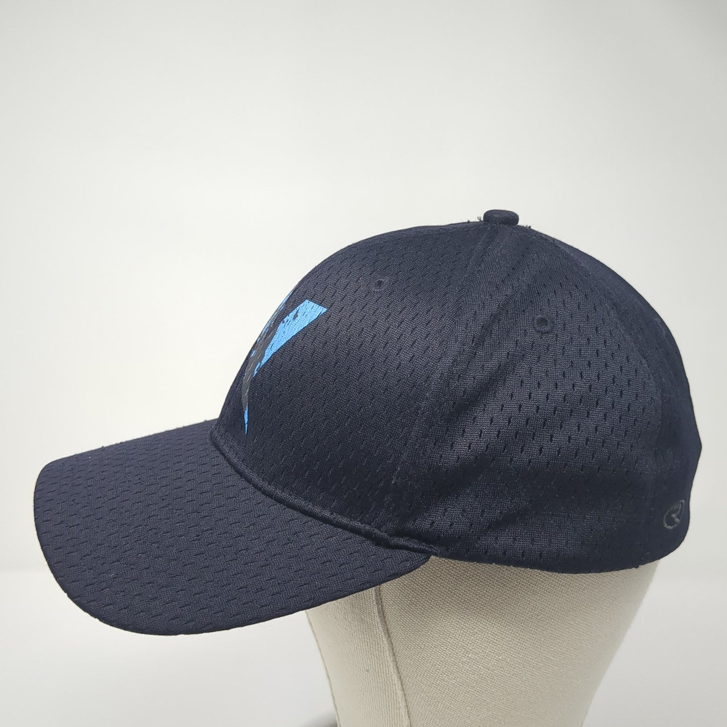 Richardson Fitted Hat Blue Medium Graphic Logo Stretch 6 Panel Outdoor