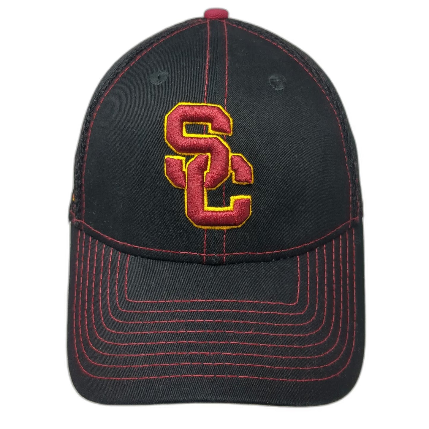 New Era USC Trojans NCAA Cap Black M 39THIRTY Mesh Stretch Stitching Logo Hat