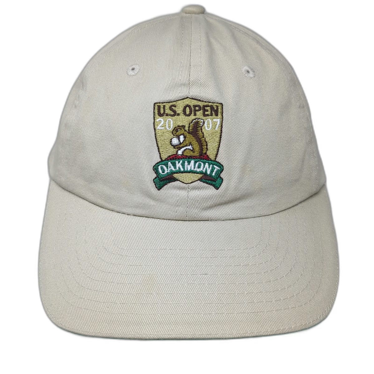 USGA Baseball Cap Beige One Size 2007 US Open Oakmont Member Squirrel Golf Hat