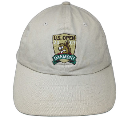 USGA Baseball Cap Beige One Size 2007 US Open Oakmont Member Squirrel Golf Hat