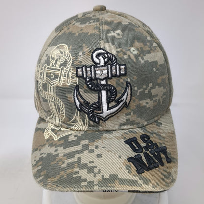 Baseball Cap Green One Size U.S. Navy Anchor Digital Camo Military Licensed Hat