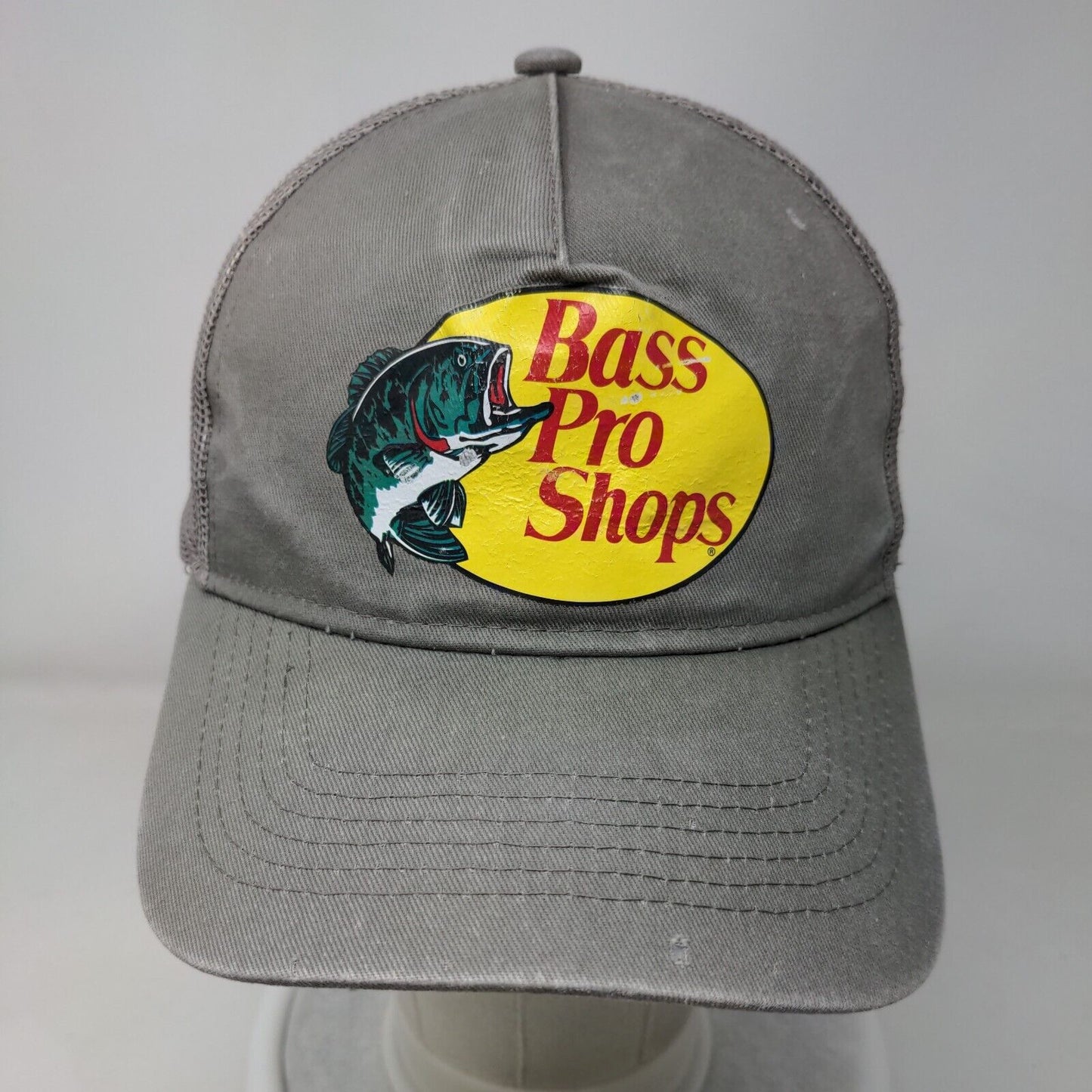 Bass Pro Shops Snapback Trucker Hat Gray OSFM Adjustable Mesh Back Gone Fishing