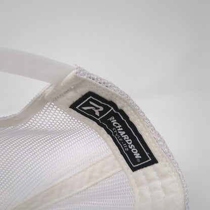 Golf 208 Strapback Hat White OS Adjustable Embroidered Mesh Back Richardson