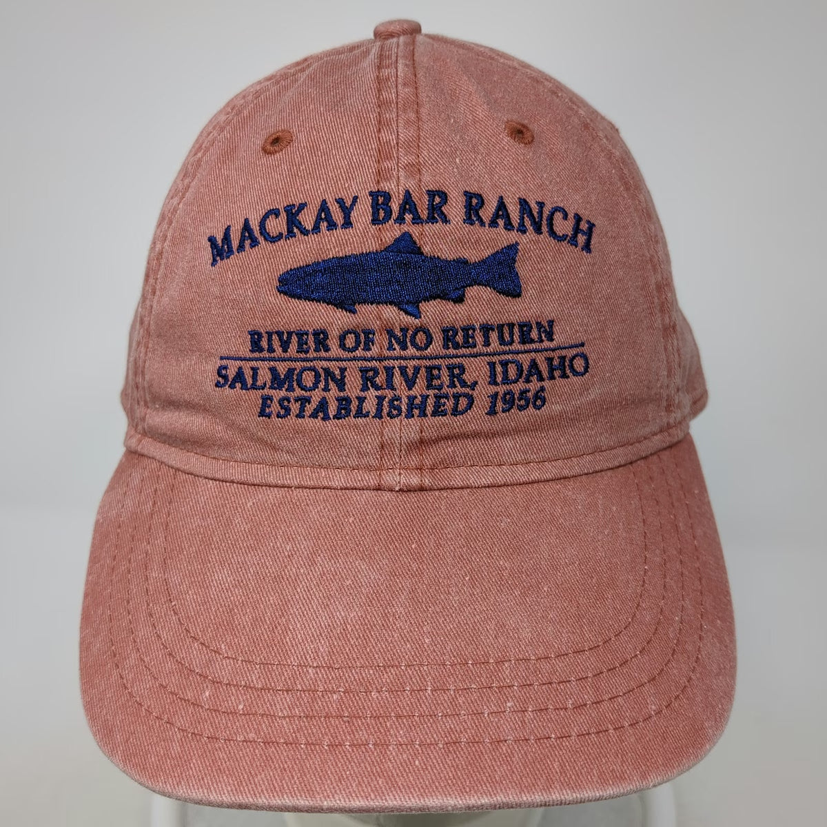 Ouray Baseball Cap Red Blue One Size Strapback Mackay Bar Ranch Salmon River Hat