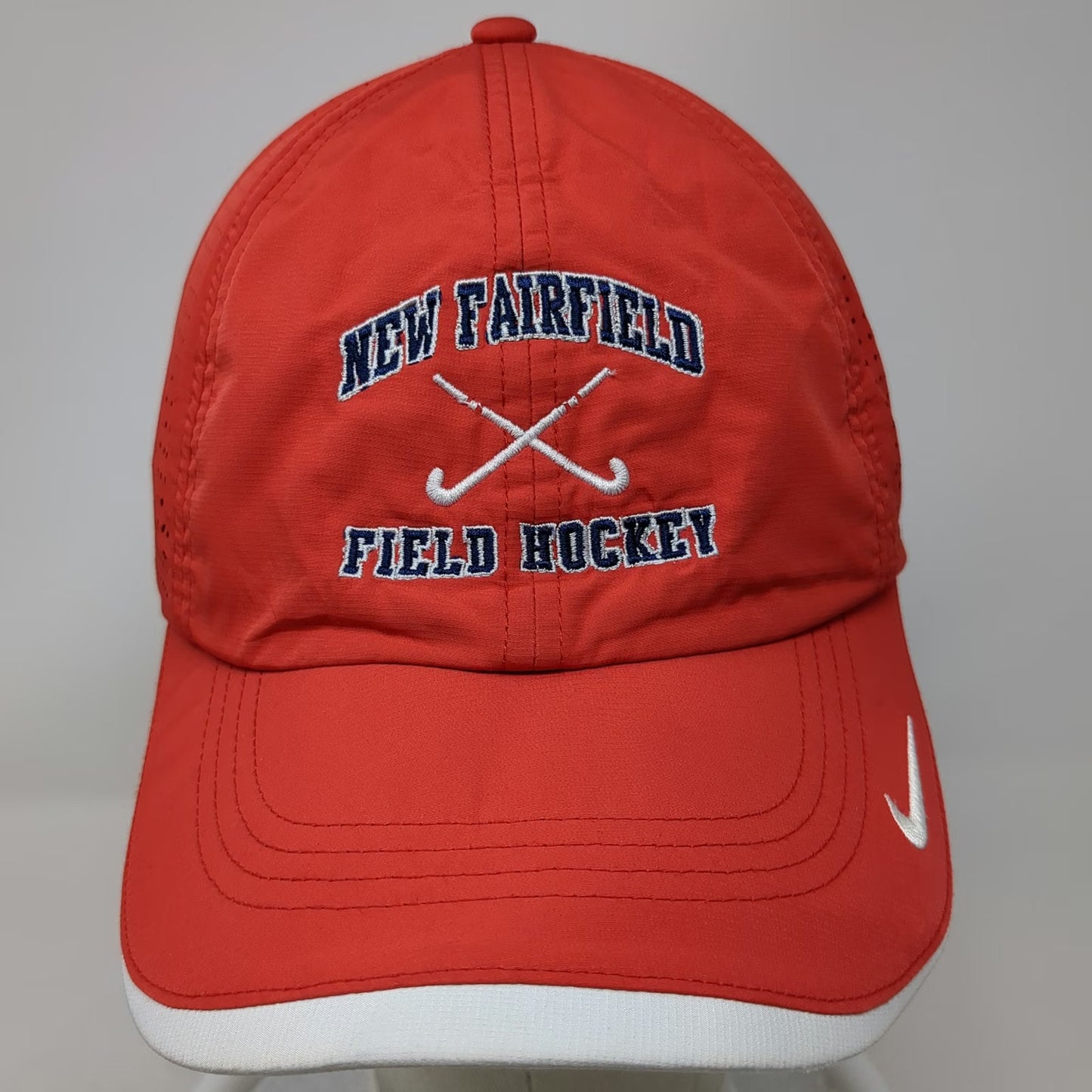 Nike Baseball Cap Red One Size New Fairfield Field Hockey Mesh Perforated Hat