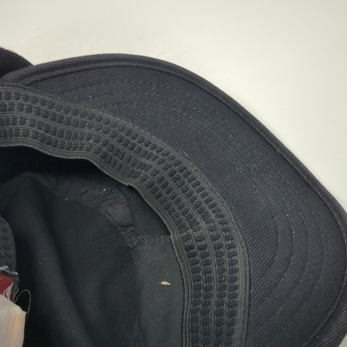 Quiksilver Army Cap Black One Size Hat Side Logo Patch Flat Brim Cotton Twill