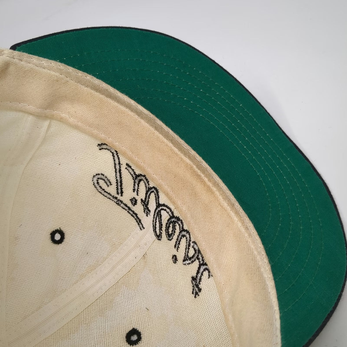 Titleist Texace Cap Beige Black L Embroidered Green Under Visor Hat Vintage