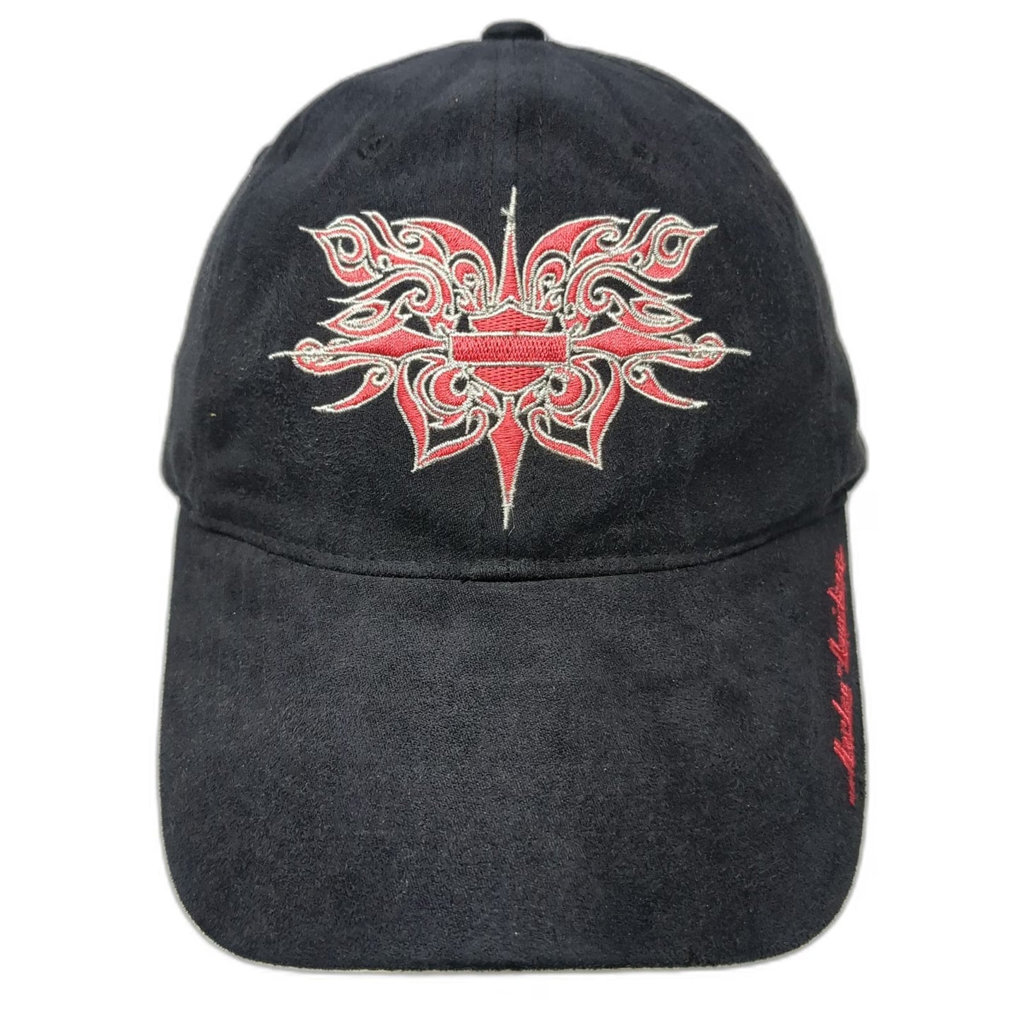 Harley-Davidson Baseball Cap Black Red Silver One Size Tribal Embroidery Hat