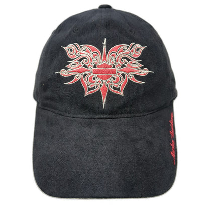 Harley-Davidson Baseball Cap Black Red Silver One Size Tribal Embroidery Hat