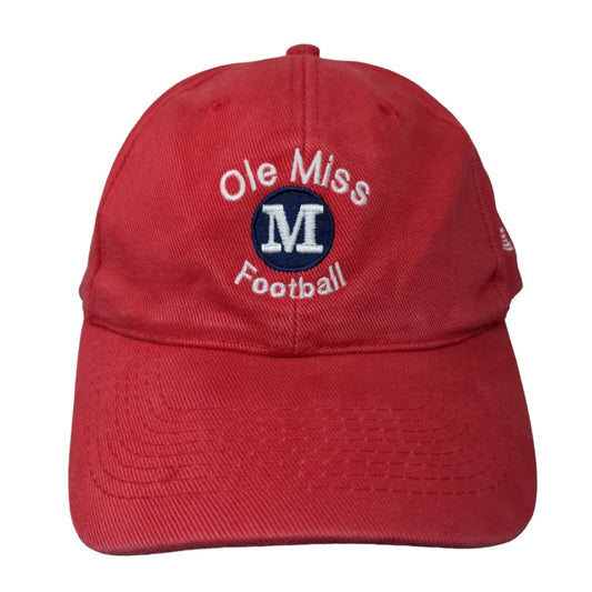 Otto Men's Strapback Hat Red OSFM Ole Miss Rebels Football Embroidered Logo