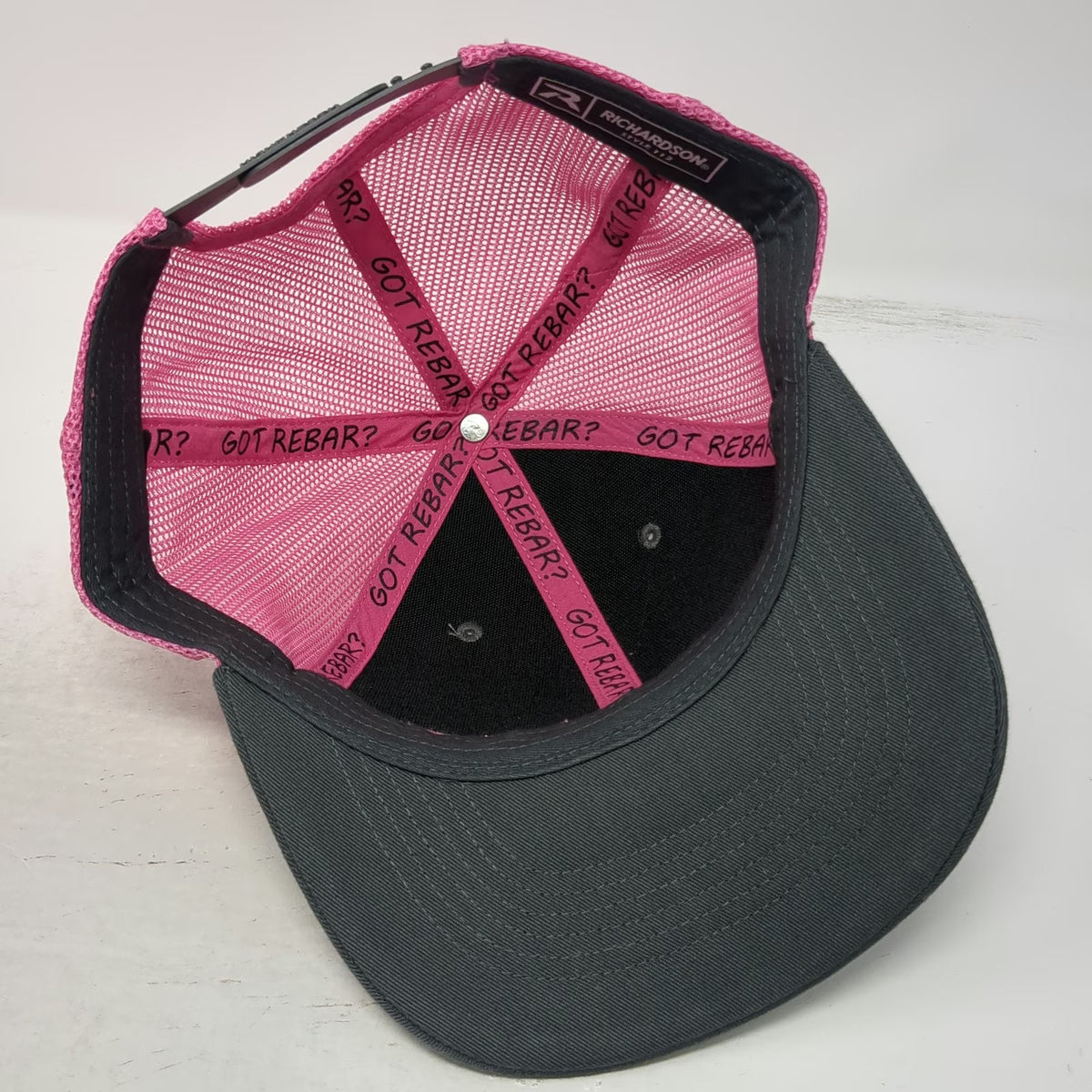Richardson Trucker Hat Black Pink One Size Mesh Snapback CCS Concrete Supply