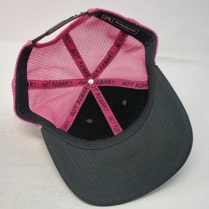 Richardson Trucker Hat Black Pink One Size Mesh Snapback CCS Concrete Supply