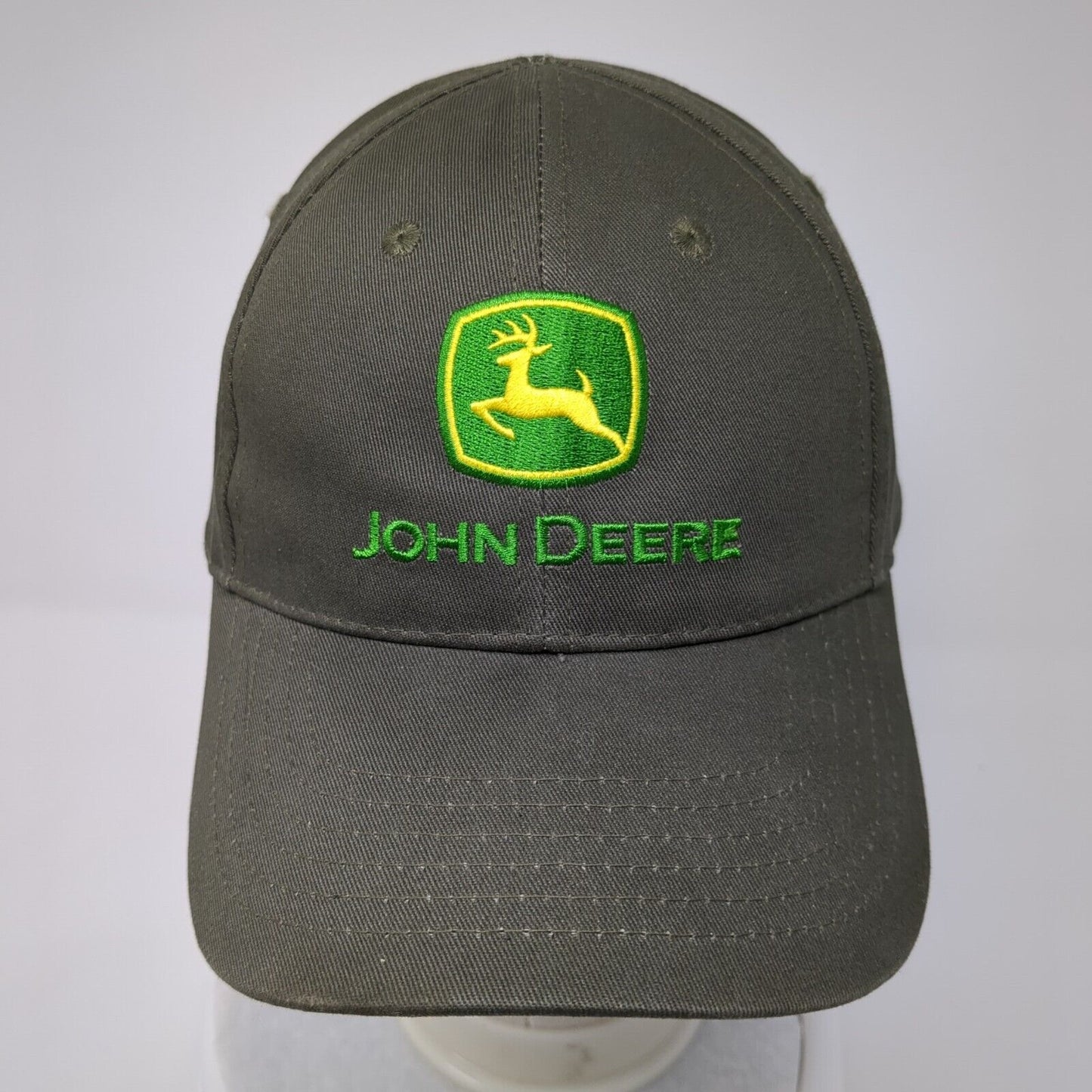 John Deere Snapback Hat Gray One Size Adjustable Embroidered 6 Panel