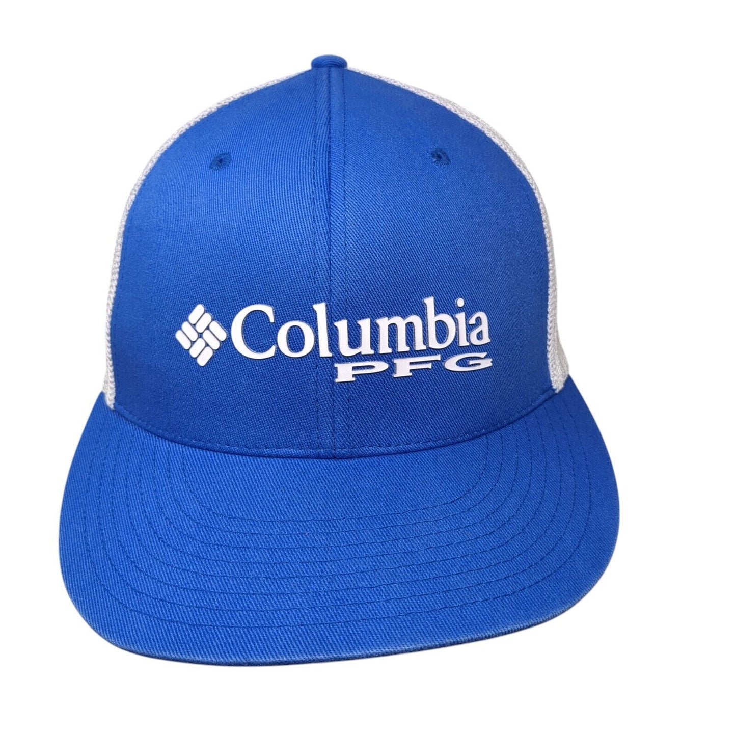 Columbia PFG Fitted Mesh Back Trucker Hat Blue L/XL Colorblock Outdoor