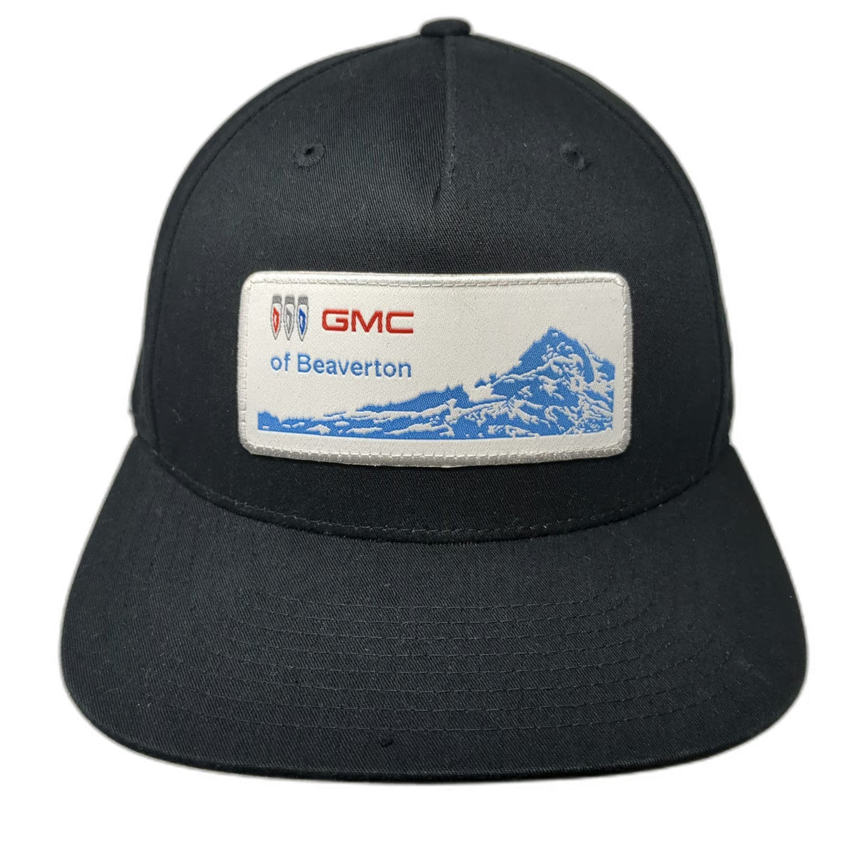 Richardson 5 Panel Black Hat One Size GMC of Beaverton Patch Blue Red Snapback