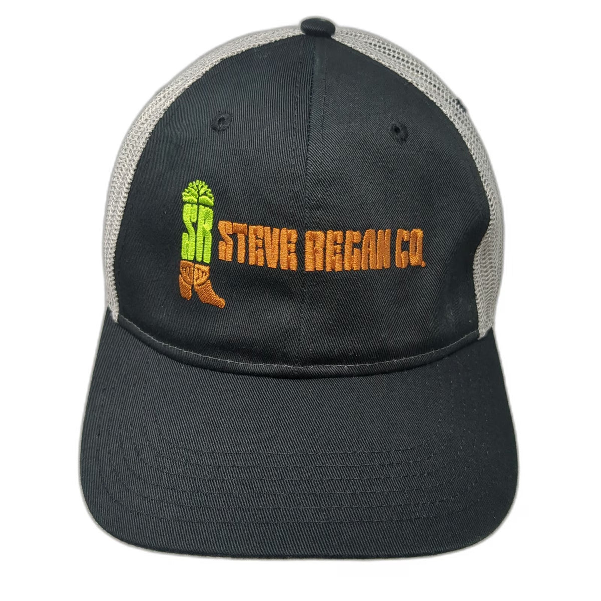 Otto Trucker Hat Black Gray One Size Steve Regan Co Logo Mesh Snapback Workwear