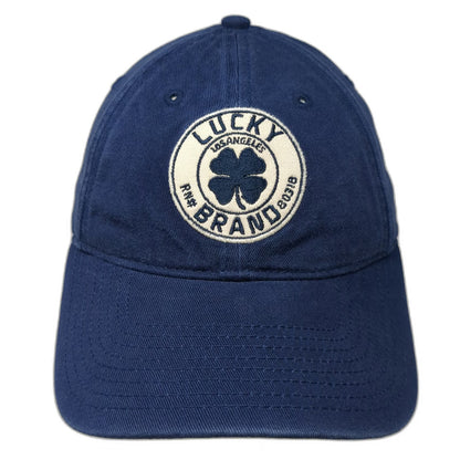 Lucky Brand Baseball Cap Blue OS Clover Patch Adjustable Cotton Slideback Hat