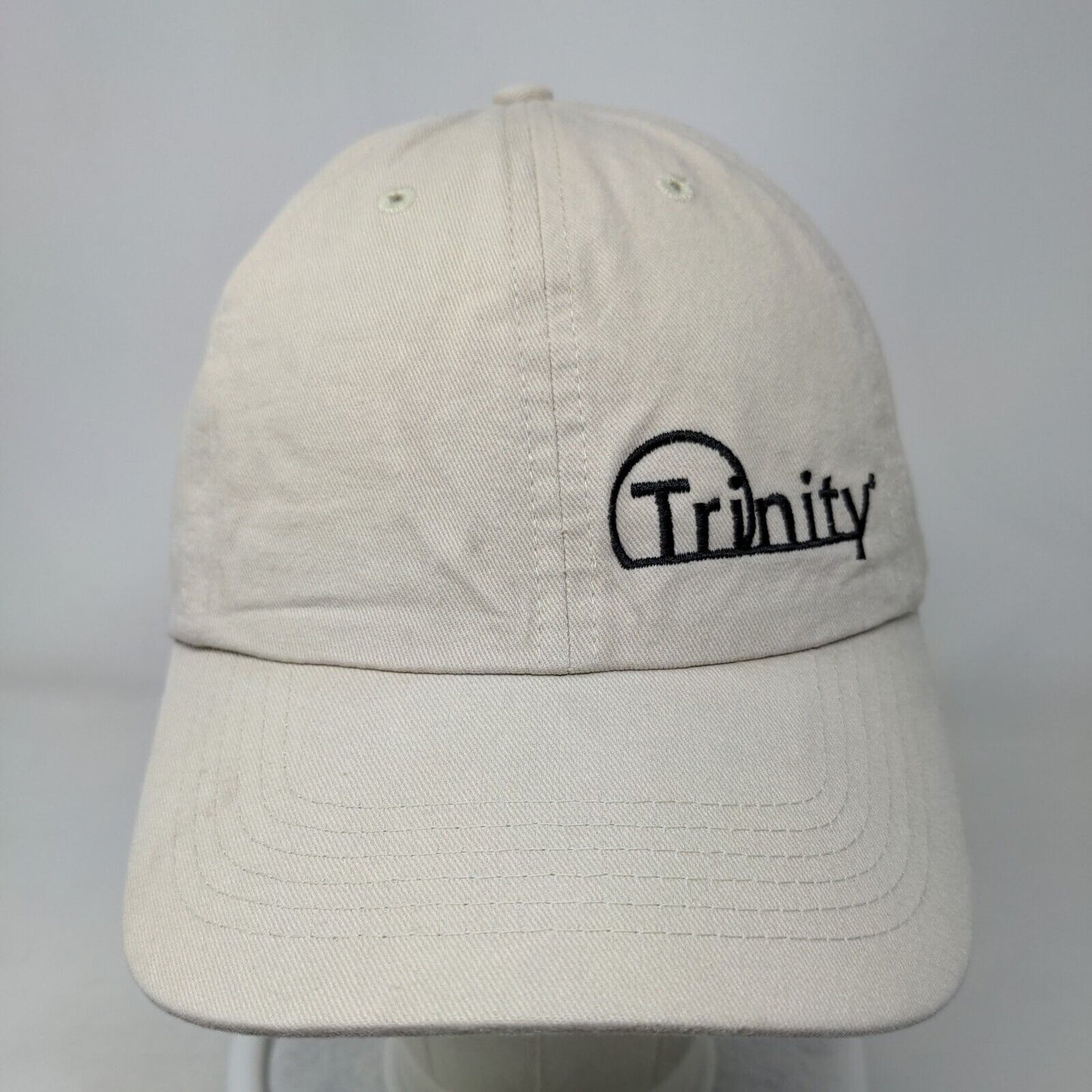 Trinity Slideback Hat Tan OSFM Adjustable Embroidered Cotton Quake City Caps