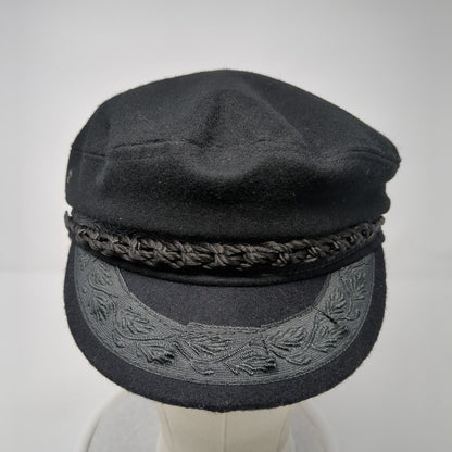 Nautilus Caps Greek Captain's Cap Wool Rope Black Size 7 3/8 Piraeus