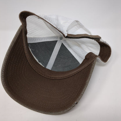 Stover Group Strapback Trucker Hat Brown One Size Adjustable Mesh Outdoor Cap