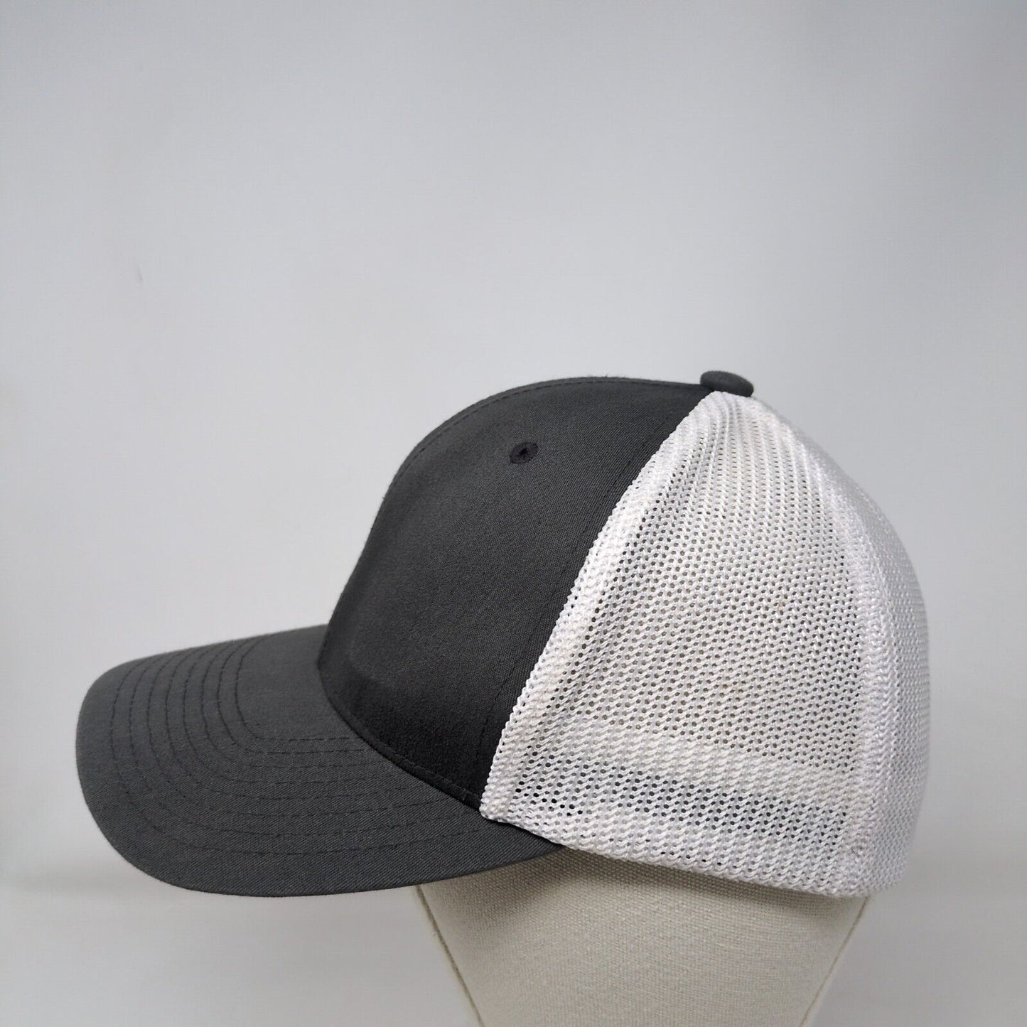 Flexfit Fitted Mesh Back Trucker Hat Gray One Size Colorblock Yupoong