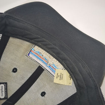 Patagonia Trucker Hat Black One Size Mesh Back P-6 Logo Snapback Recycled Brim