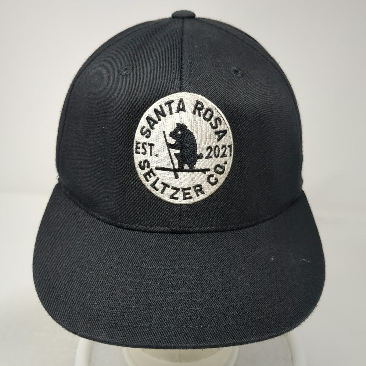 Flexfit Baseball Cap Black XL Santa Rosa Seltzer Co Bear Paddleboard Stretch Hat