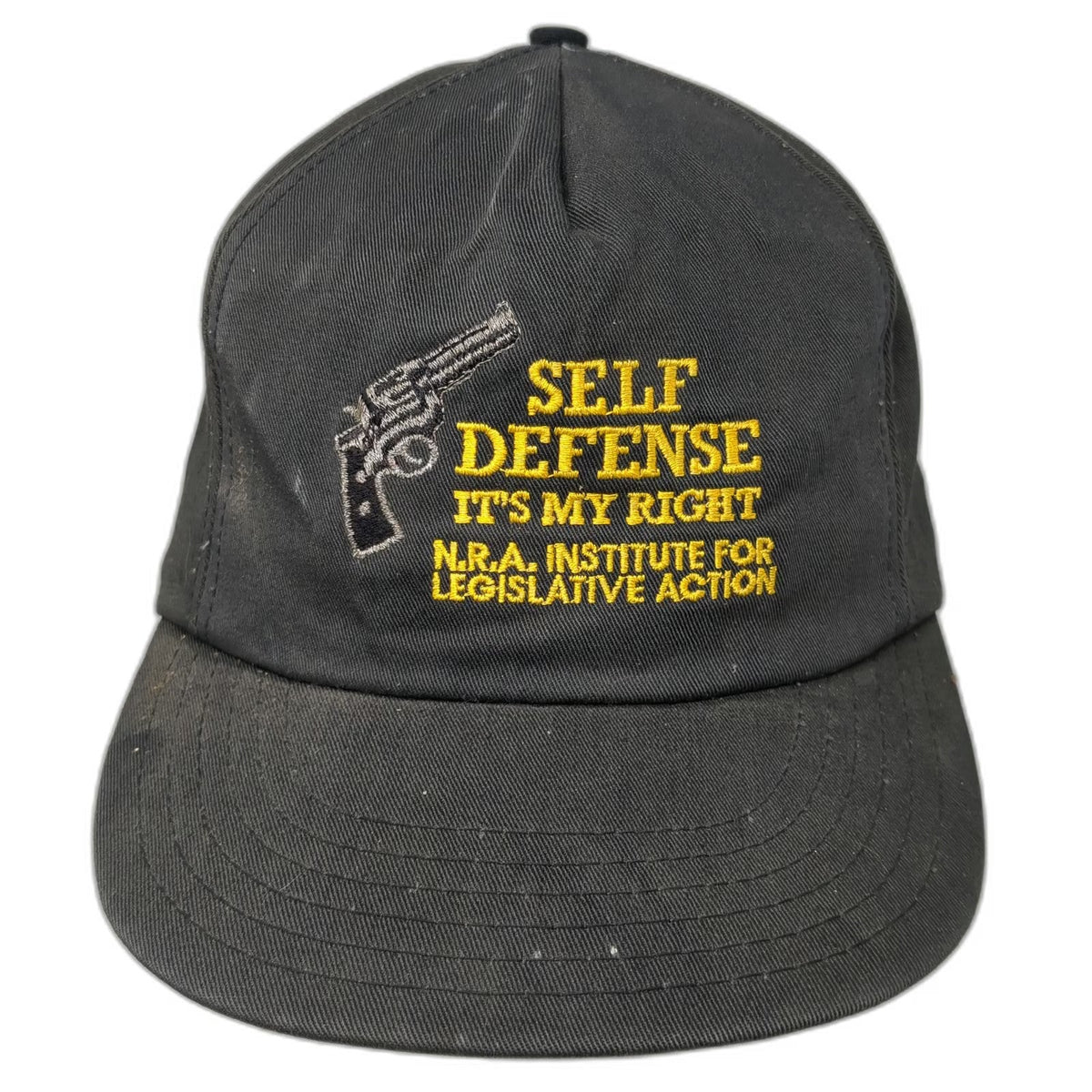 5 Panel Black One Size NRA Self Defense Its My Right Gun Snapback Hat Made USA