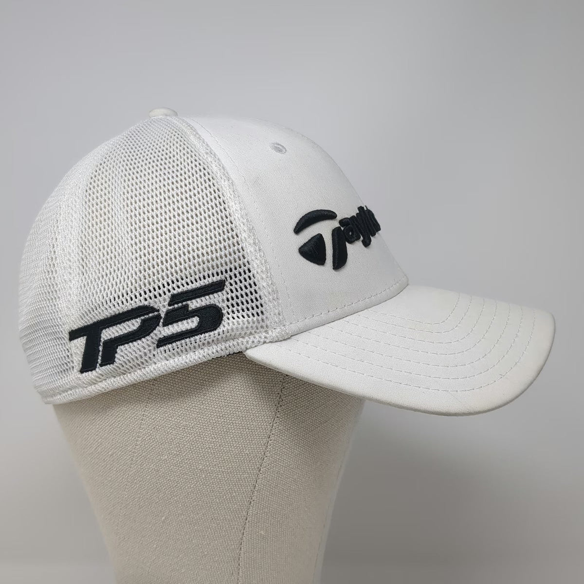 TaylorMade Baseball Cap White M Stealth TP5 A-Flex Golf Hat Mesh Performance