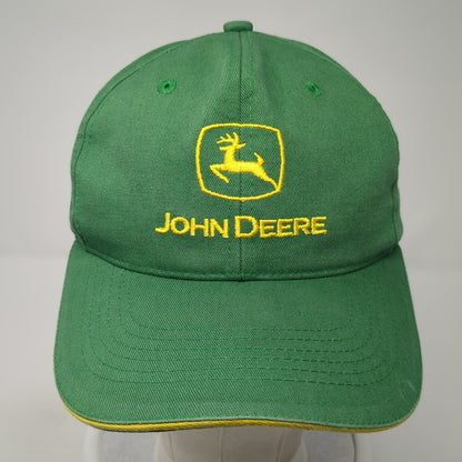 John Deer Snapback Hat Green One Size Adjustable Embroidered Vented Holes