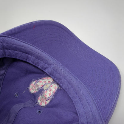 Hutchinson Island Strapback Hat Purple One Size Embroidered Flip Flops