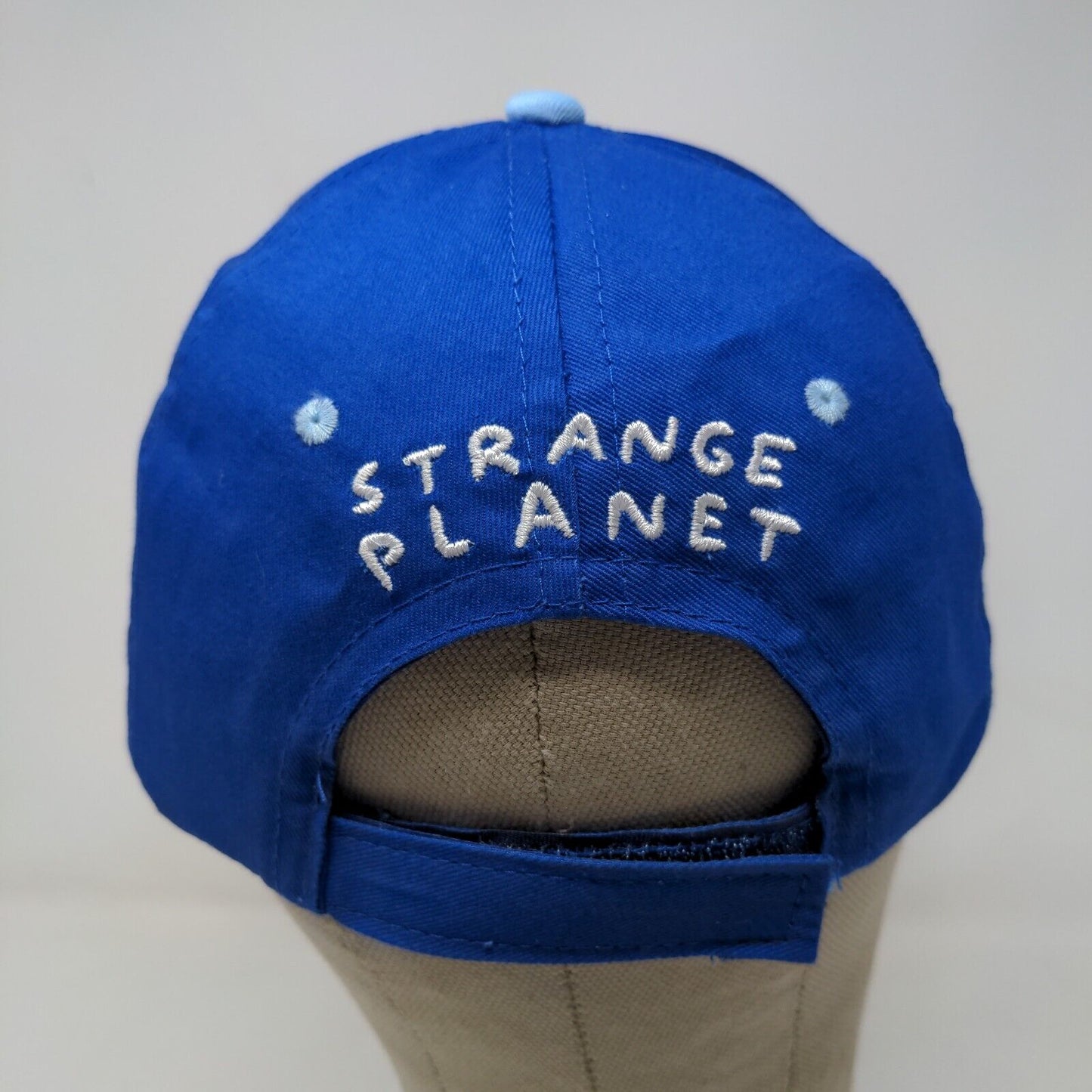 Strange Planet Men's Strapback Hat Blue Two Tone Graphic Logo Cotton Aliens