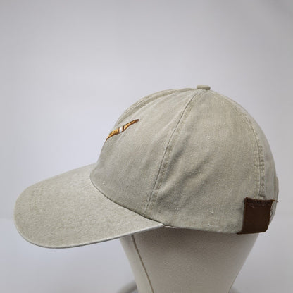 Unbranded Slideback Hat Tan One Size Solid Adjustable Leather Strap