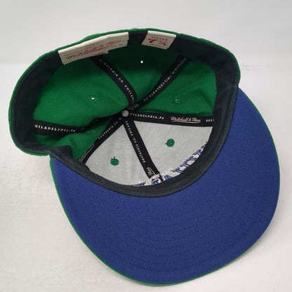 Hartford Whalers NHL Mitchell & Ness Green Cap 7 1/4 Fitted Wool Blue Underbrim