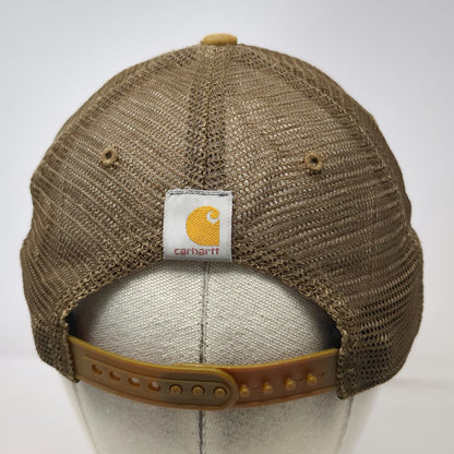 Carhartt Trucker Hat Brown One Size Mesh Back Snapback Embroidered Logo Workwear