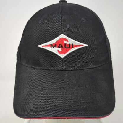Surfware Baseball Cap Black One Size Maui Hawaii Diamond Logo Red Trim Hat